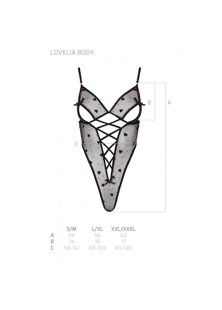 Эротический боди с рисунком LOVELIA BODY L/XL, black Passion (369951176)