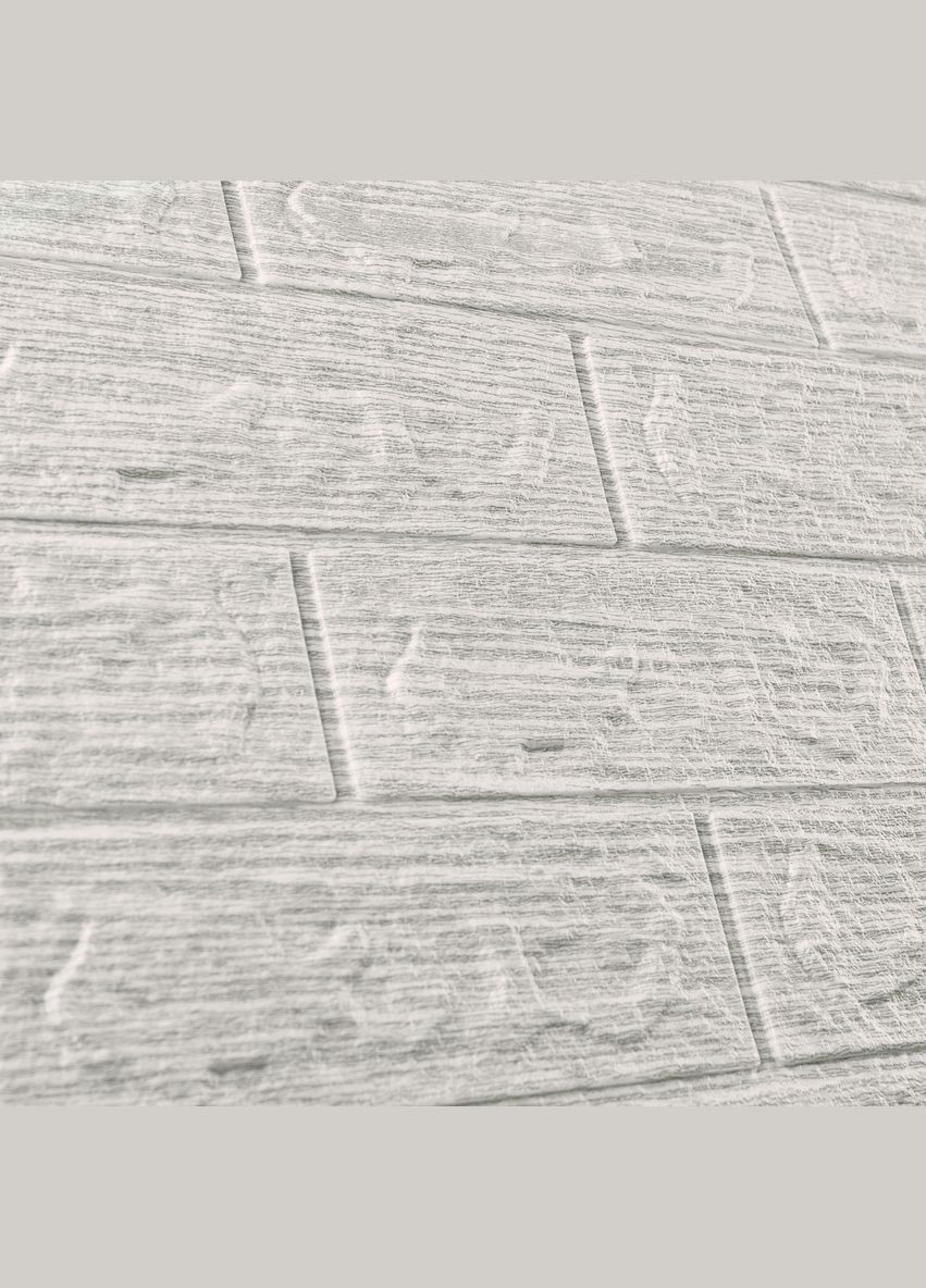 Самоклеюча 3D панель під цеглу Світло-сіра смужка 700х770х3мм 3D Loft (301907231)