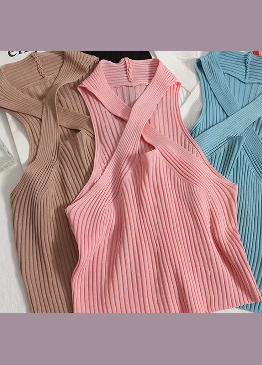 Топ жіноча майка трикотажна. Рожевий No Brand (322772656)