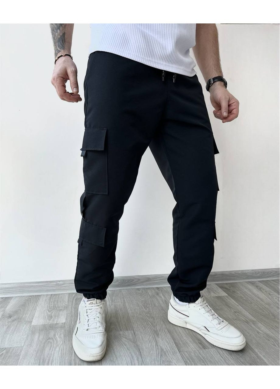 Черные повседневный демисезонные джоггеры брюки DK/DL Мода без кордонів