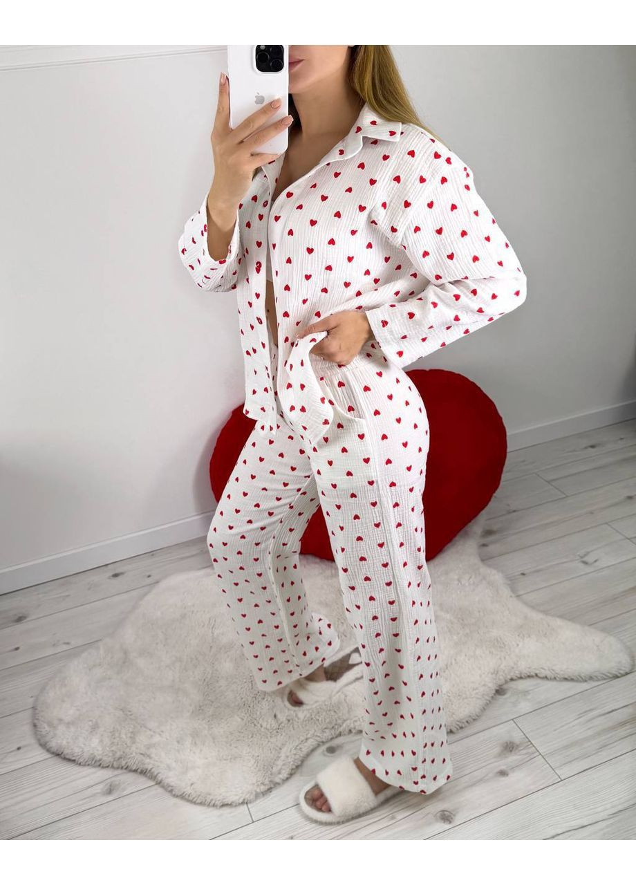 Красная пижама с муслина Osoblyva