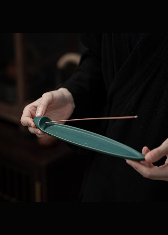 Подставка для благовоний "Изумрудный лист", керамическая (332-2) No Brand (333984662)