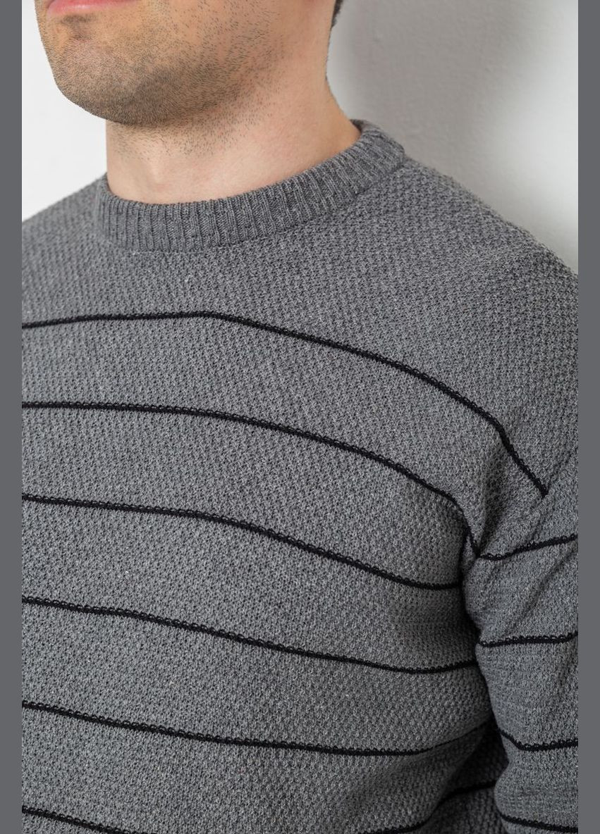 Сірий демісезонний светр чоловічий в смужку Sport Line