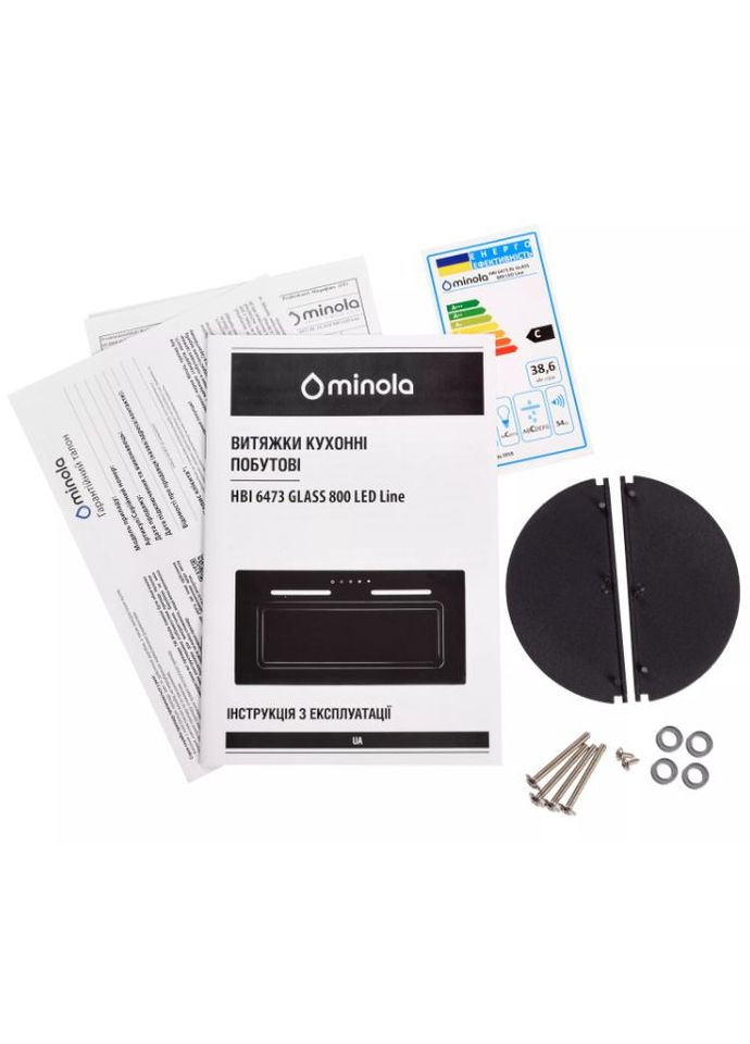 Вытяжка HBI 6473 BL GLASS 800 LED Line MINOLA (339680191)