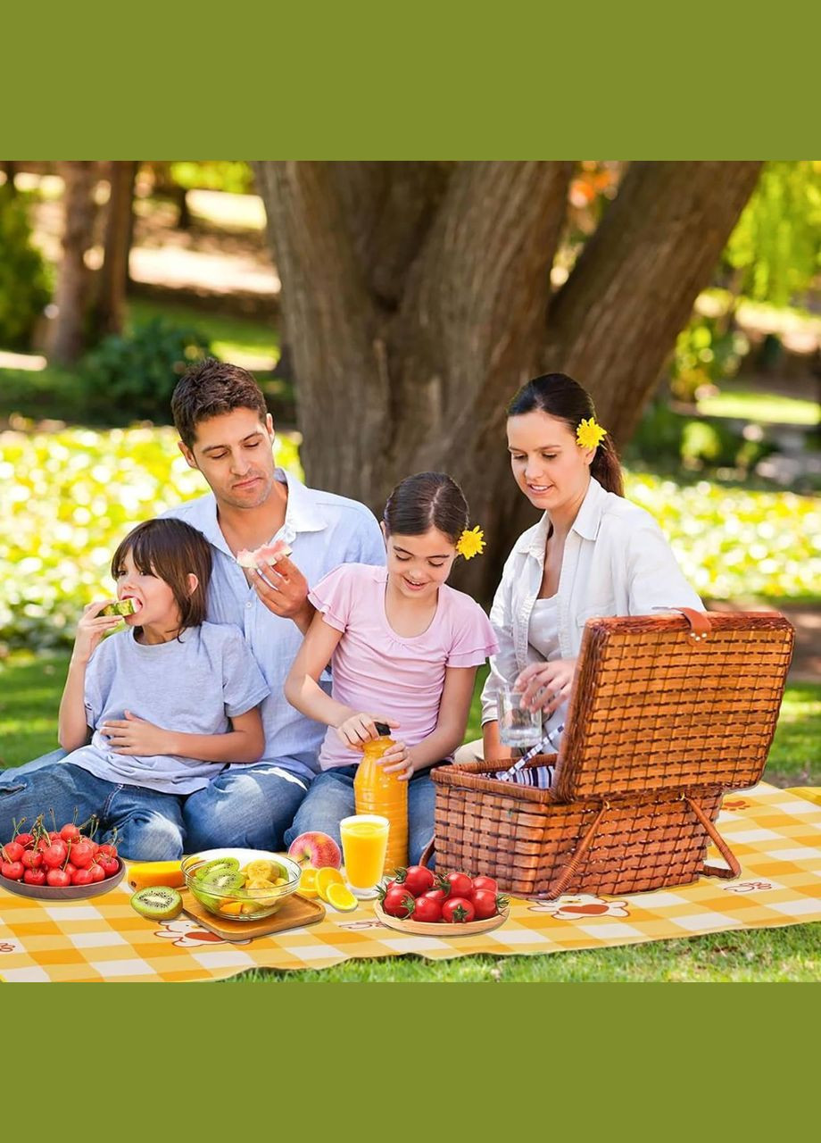 Коврик для пляжа, пикника и кемпинга складной, водонепроницаемый 145*200 см. No Brand (337171438)