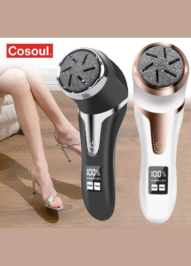 Електрична пилка-пемза для п'ят для педикюру Rechargeable Callus Remover MT-510 з LCD дисплеєм Black Callusan (301940075)