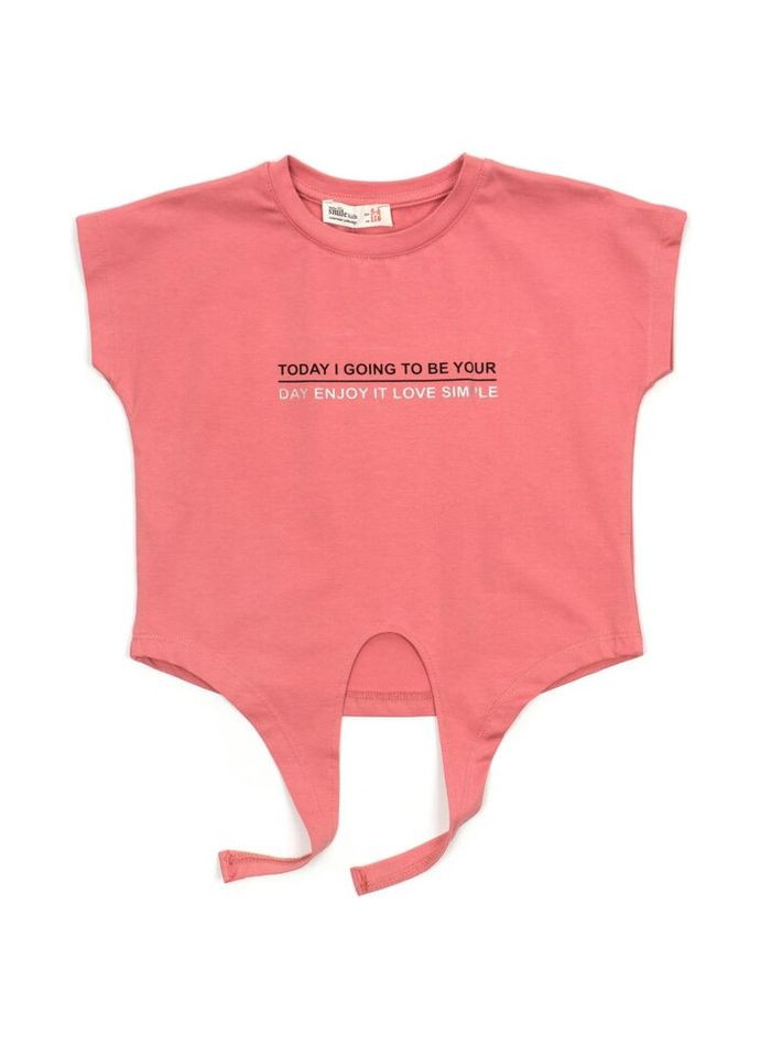 Персиковий літній набір дитячого одягу з шортами (7012-128g-peach) Smile