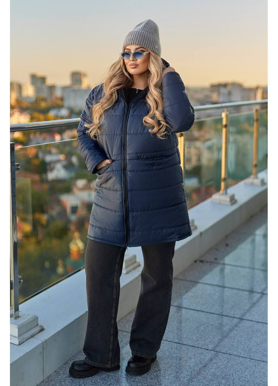 Синя зимня куртка зимова тепла popluzhnaya