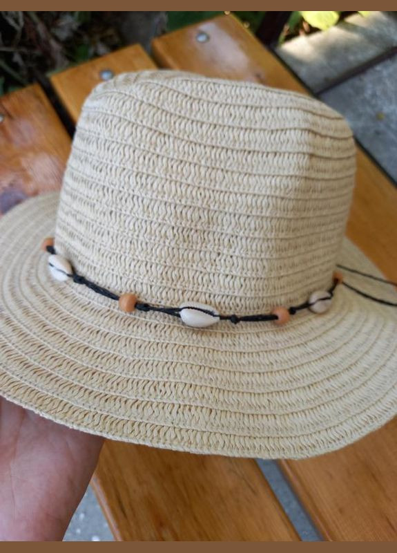 Шляпа з паперової соломки для жінки 2530901 бежевий Primark (291984805)