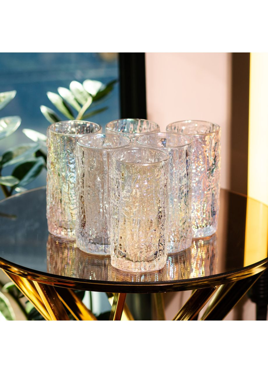 Набір склянок Wood 6 штук по 350 мл Хамелеон Yiwu (362455890)