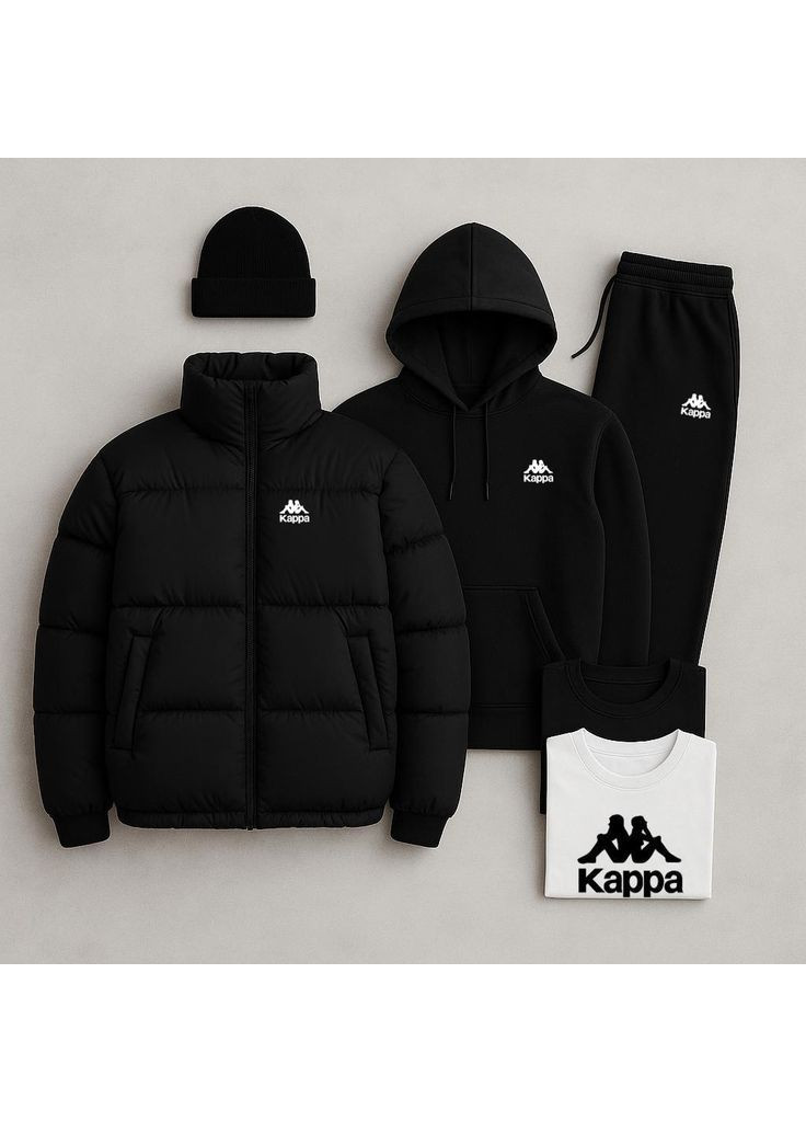 Комплект 5в1 ФЛИС (шапка+худые+штаны+футболка БЕЛАЯ +пуховик) No Brand (369112405)