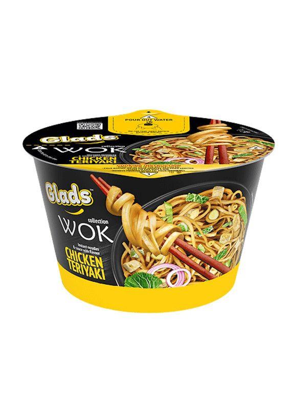 Локшина швидкого приготування WOK з соусом зі смаком "Курка Теріякі" 95г Glads (22-0612) Кукумбер (341320510)