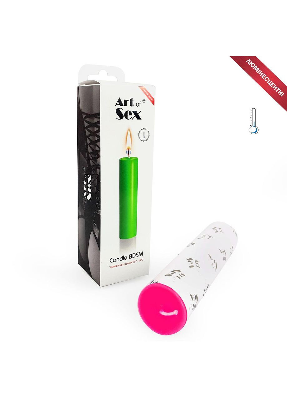 Розовая свеча восковая Art of Sex size M 15 см низкотемпературная, люминесцентная No Brand (303893260)