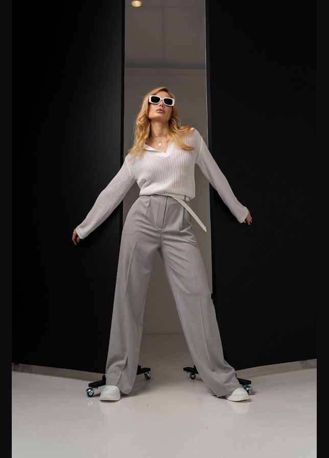 Білий демісезонний жіноче ажурне поло з віскозної пряжі (2717) Triko Bakh