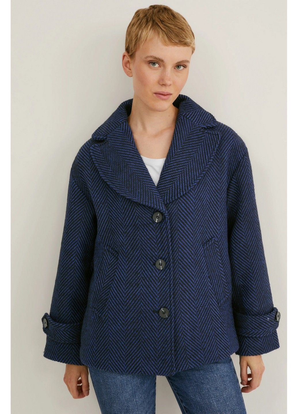 Фіолетове Кежуал полупальто C&A з малюнком