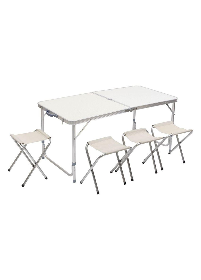 Стіл і 4 стільці для пікніка, набір туристичних алюмінієвих складних меблів для кемпінгу 8812-4 LUGI (372716432)