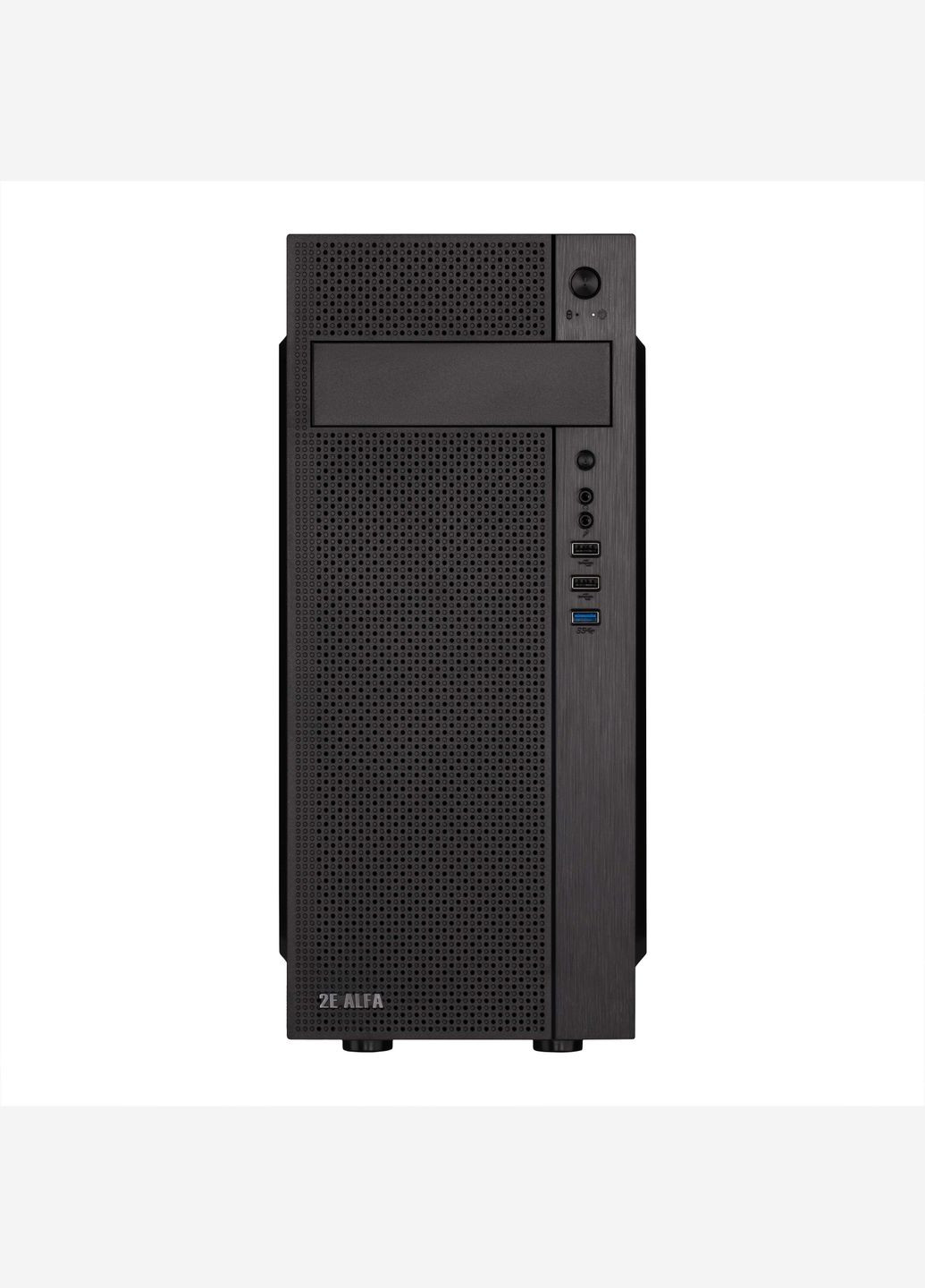 Корпус Alfa E185-400 з БЖ ATX400W, 1xUSB3.0, 2xUSB2.0, VGA 310мм, ATX, чорний 2E (315799233)