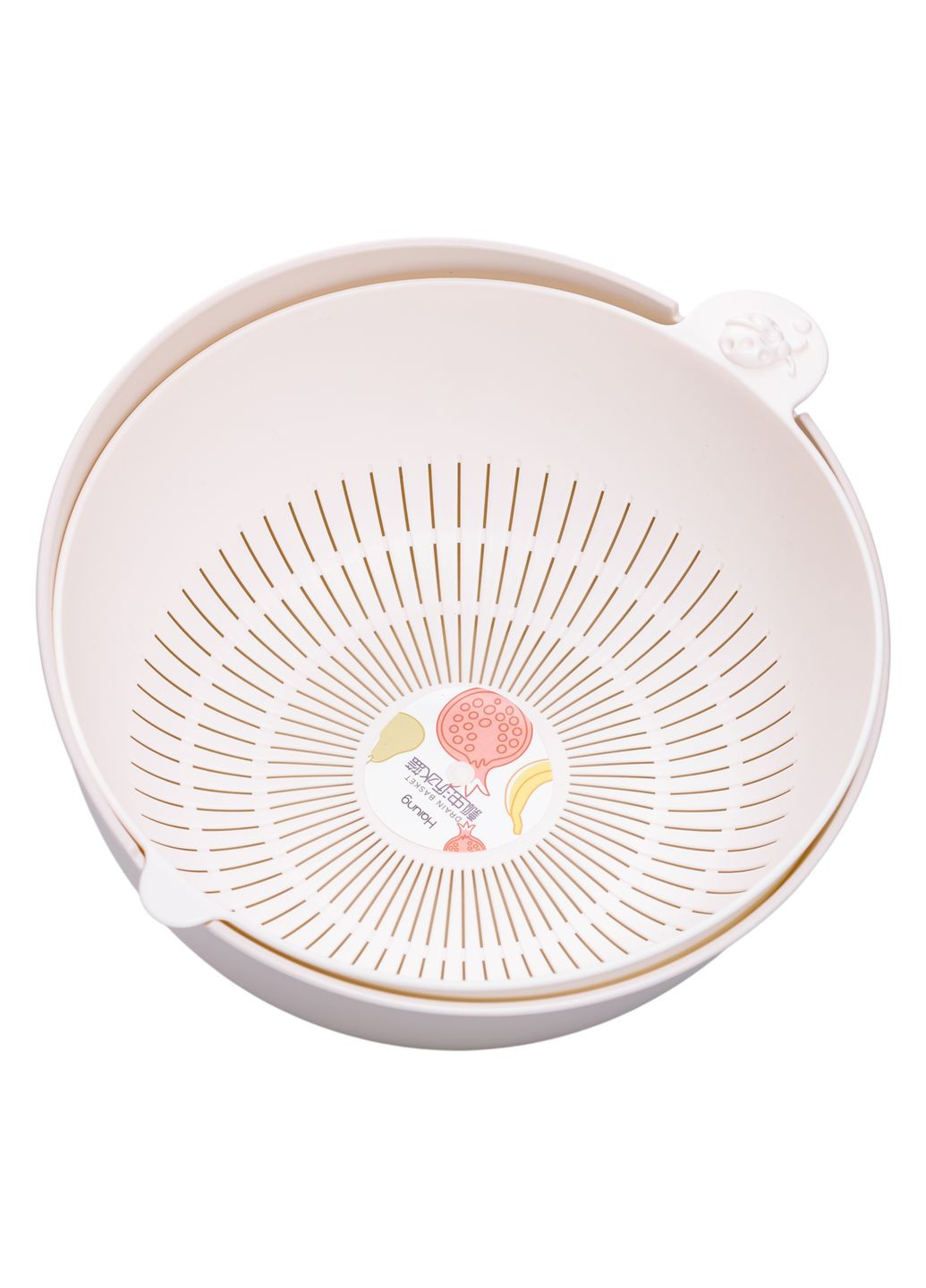 Миска із ситом пластикова 4 л, бежевий Yiwu (371128197)