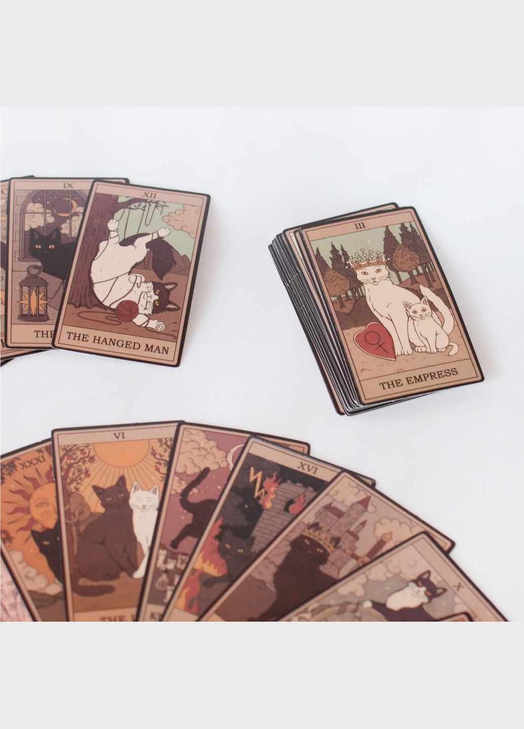 Набір наліпок 10 рандом стикерів з котами таро стікерпак казкові магічні естетика вінтаж готика матові на телефон комп ноутбук No Brand (315048674)