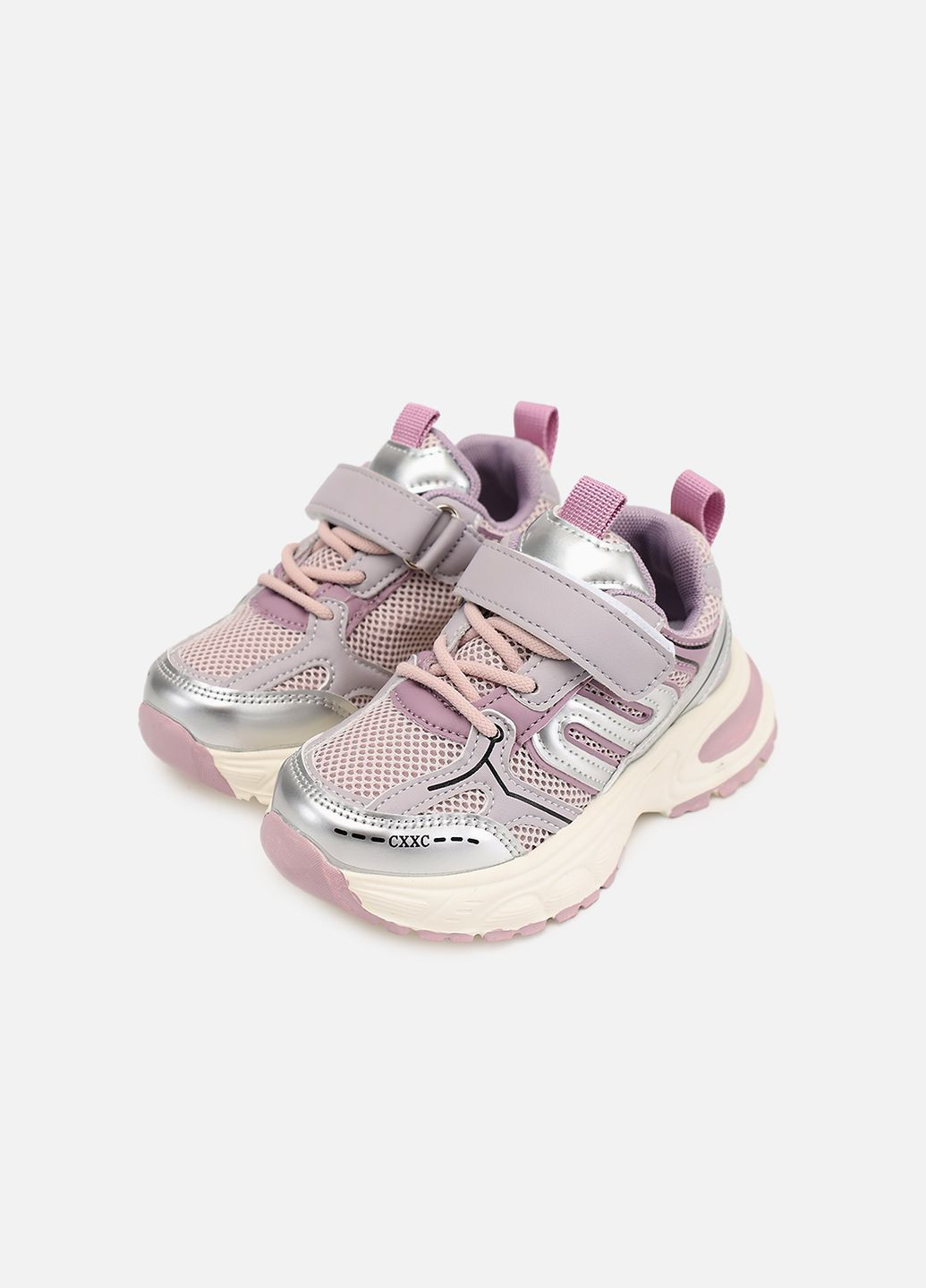 Сиреневые демисезонные кроссовки для девочки цвет сиреневый цб-00281821 Kimboo