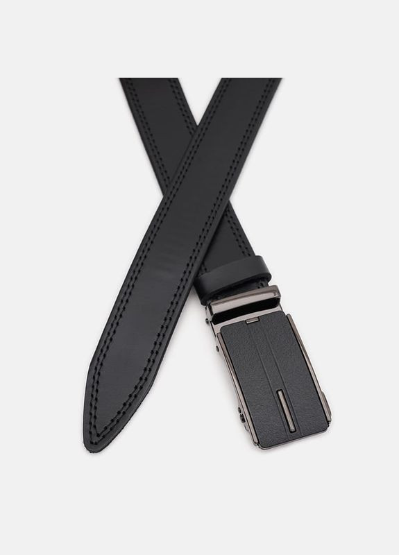 Чоловічий ремінь шкіряний 115v1genav25 Чорний Borsa Leather (302972659)