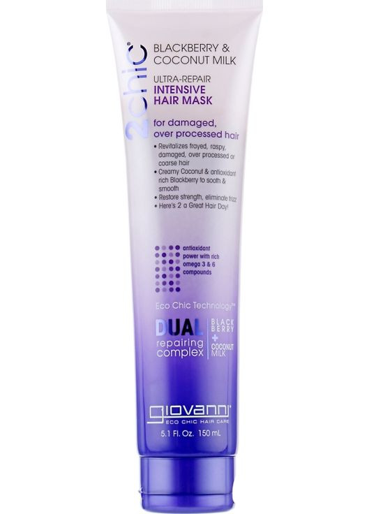Відновлювальна маска для волосся 2 Chic Repairing Blackberry Coconut Milk Mask 150ml (345433-32010603) Giovanni (368625404)