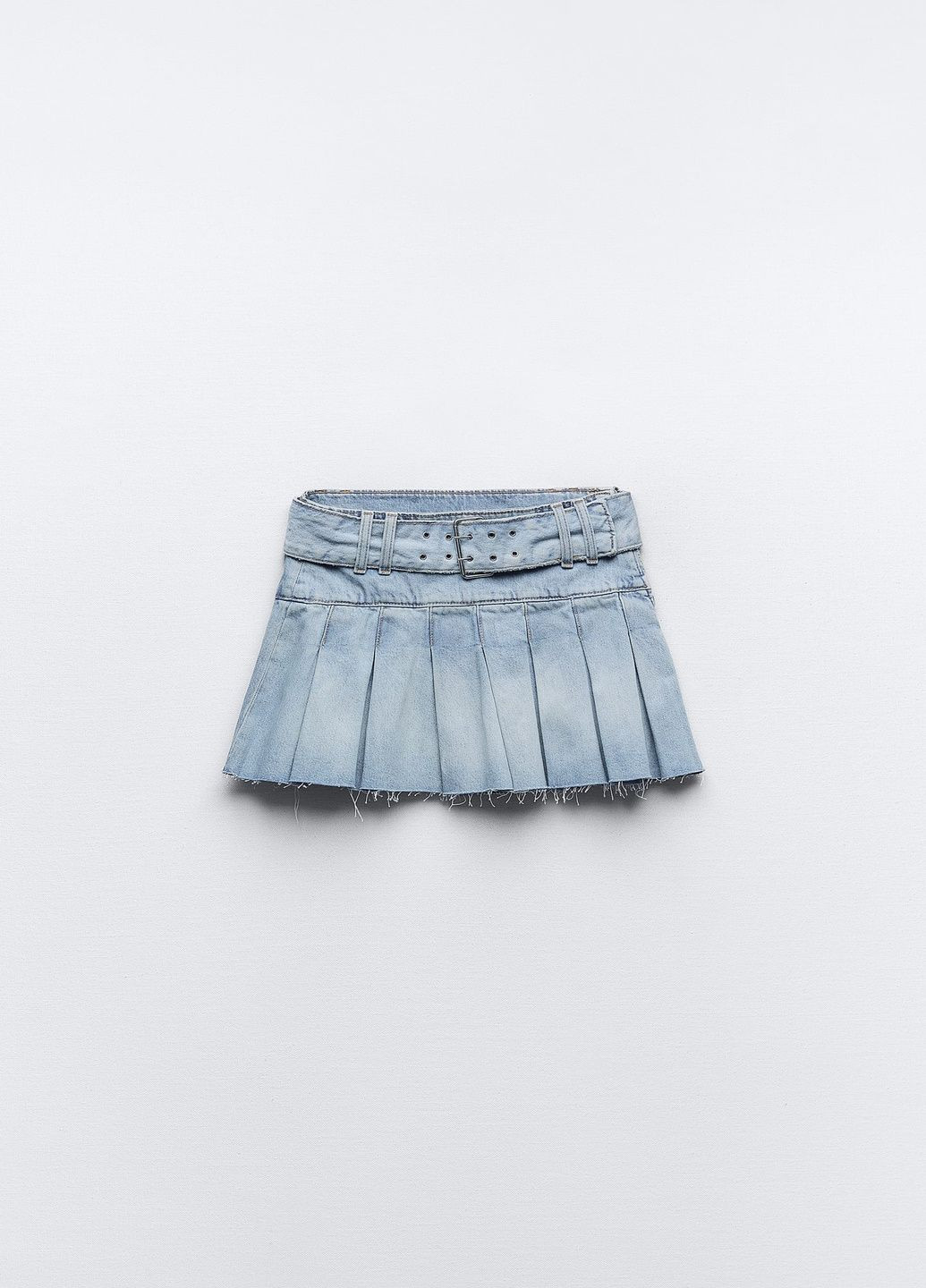 Голубая повседневный однотонная юбка Zara