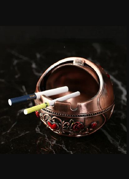 Настольная креативная оригинальная металлическая пепельница в форме Шар с изображением Тигра No Brand (278250131)