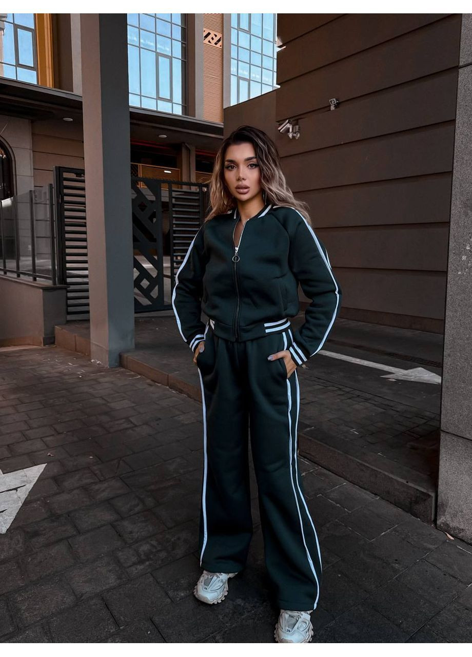 Спорт костюм тринитка на флисе,рукав рибана,штаны и кофта на молнии Україна (363236736)