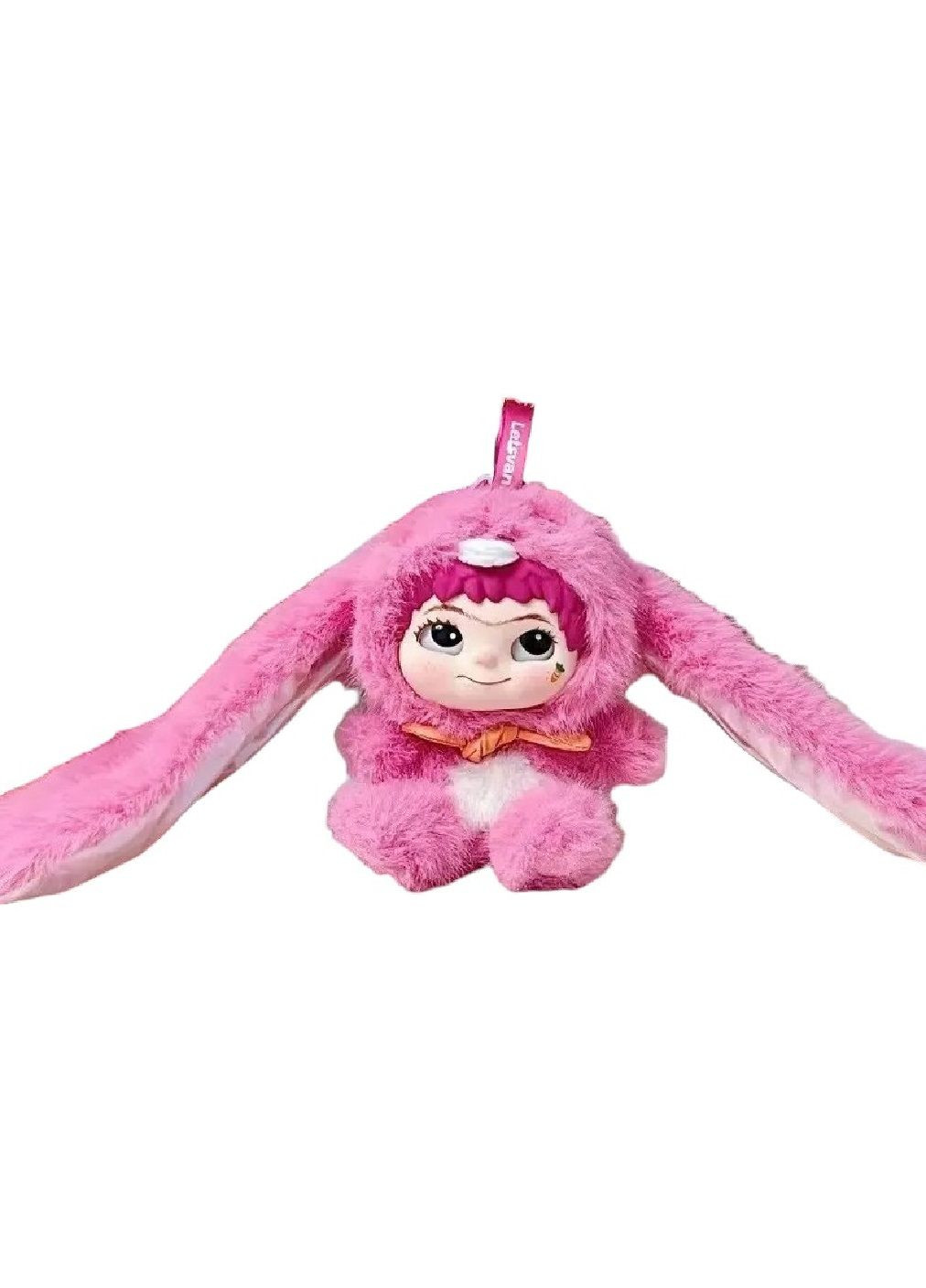 Мягкая плюшевая игрушка брелок длинноухий заяц Вакуку Лабубу с петлей для подвешивания на рюкзак сумку (481239-Prob) Розовая Unbranded (358494933)