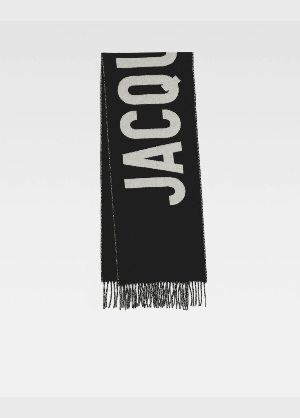 Жіночий шарф JACQUEMUS з бахромою і контрастним логотипом Чорний No Brand (313031702)