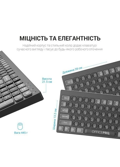 Клавиатура (SK985B) OfficePro SK985B Wireless/Bluetooth Black (307357968)