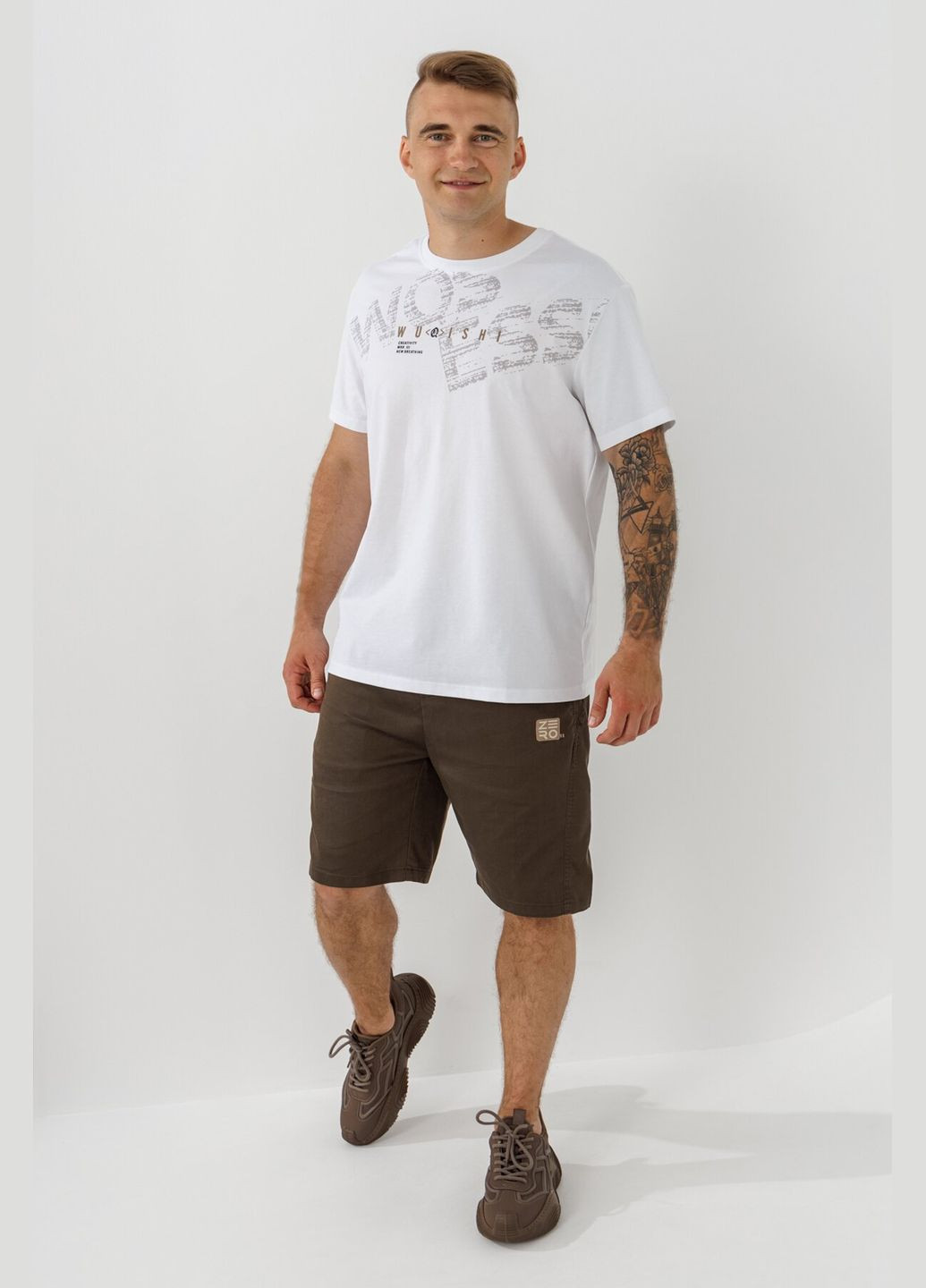 Белая футболка с принтом мужская bp24614 белый (2000990506818s) shop (2000990506818) No Brand