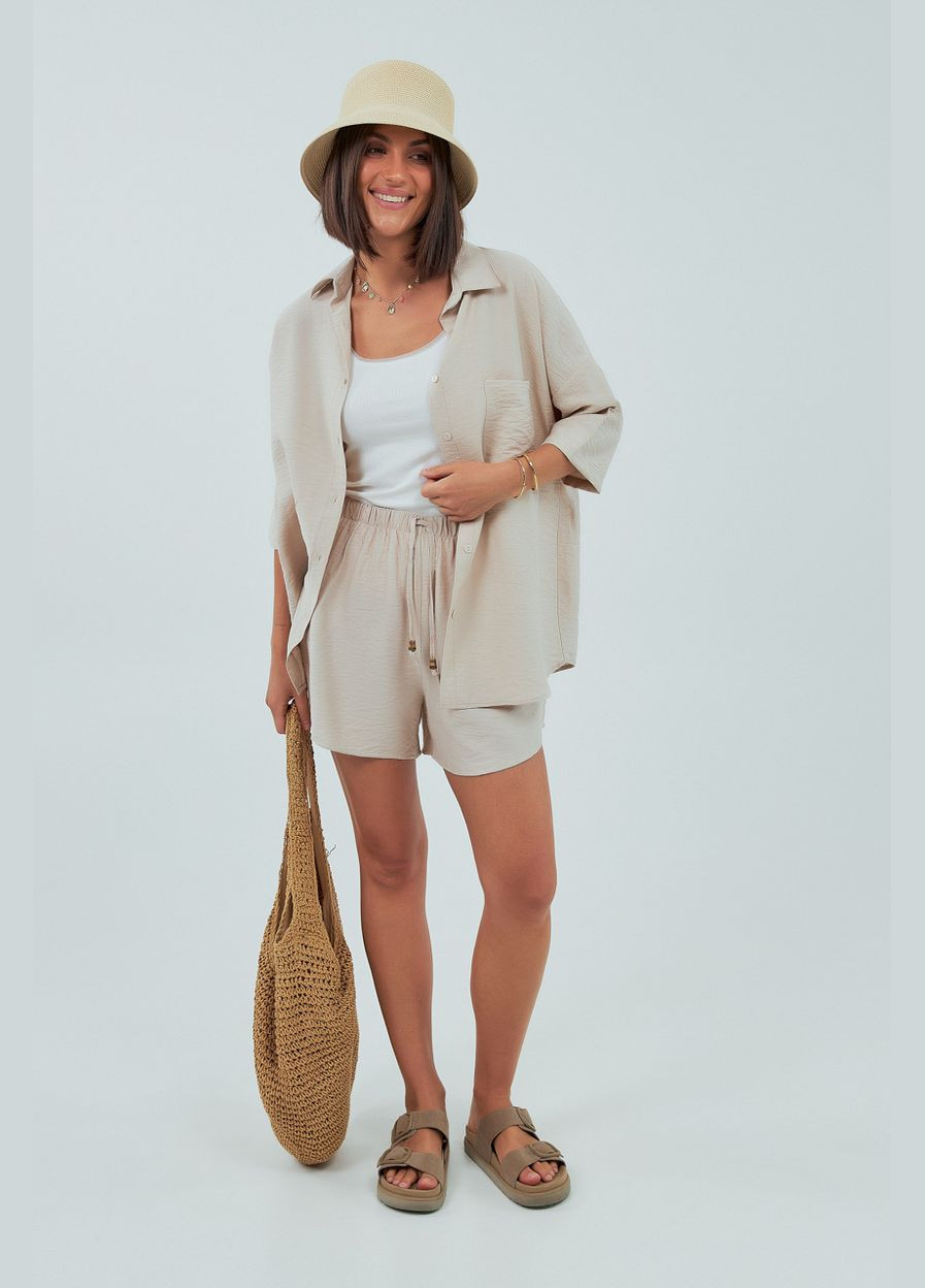 Однотонний костюм з сорочкою та шортами Lurex (339433431)