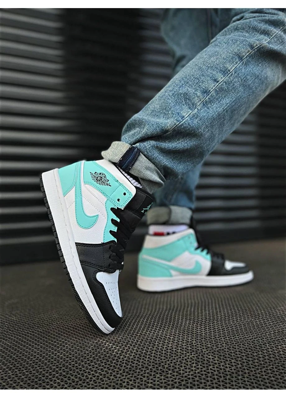 КРОССОВКИ ЖЕНСКИЕ NIKE AIR JORDAN 1 RETRO MID ISLAND GREEN НАЙК АИР ДЖОРДАН ЗЕЛЕНЫЕ No Brand зелёные демисезоны (391952016)