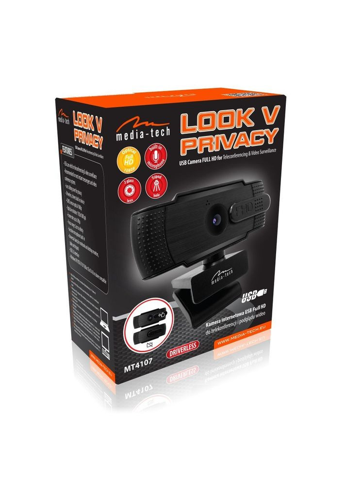 Веб-камера LOOK V Privacy Full HD 2Mpix чорна Media-Tech (314834270)