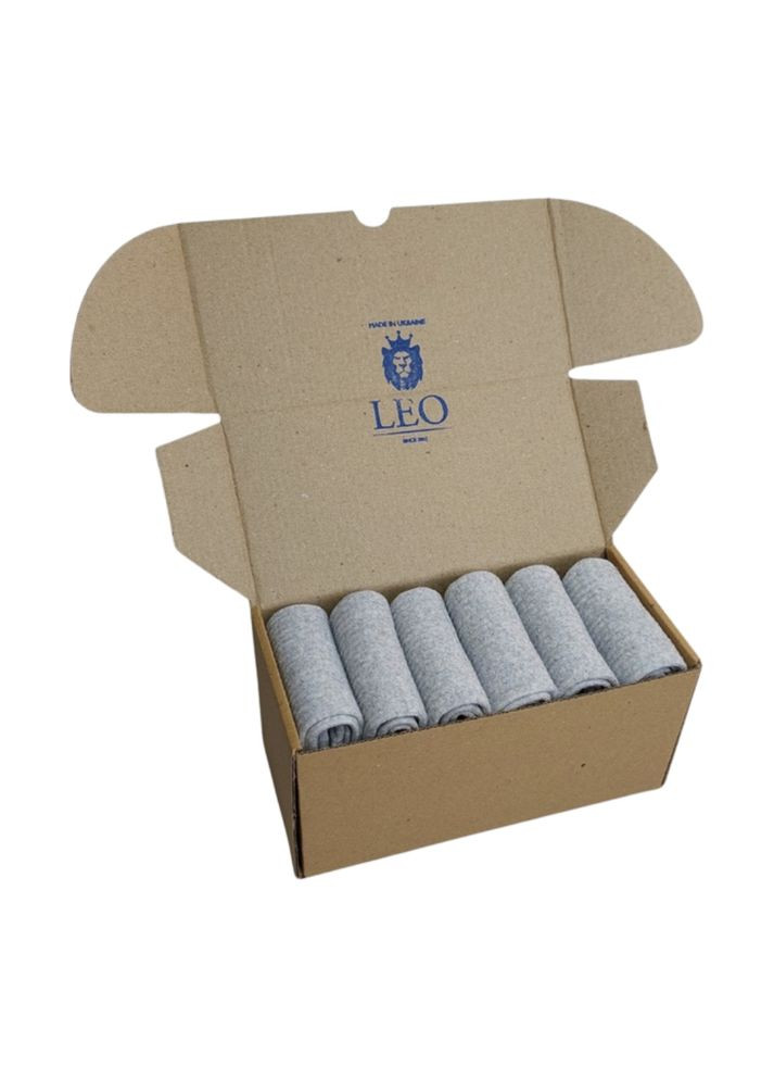 Сірі набір чоловічих шкарпеток tennis basic 6 пар Лео однотонні (336213580)