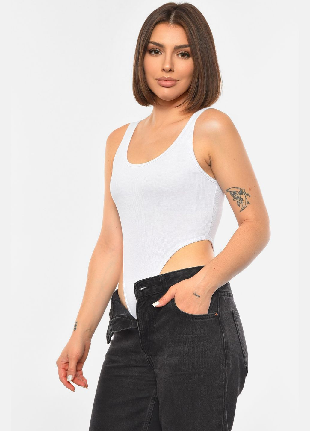 Боди женское белого цвета Let's Shop (304971581)