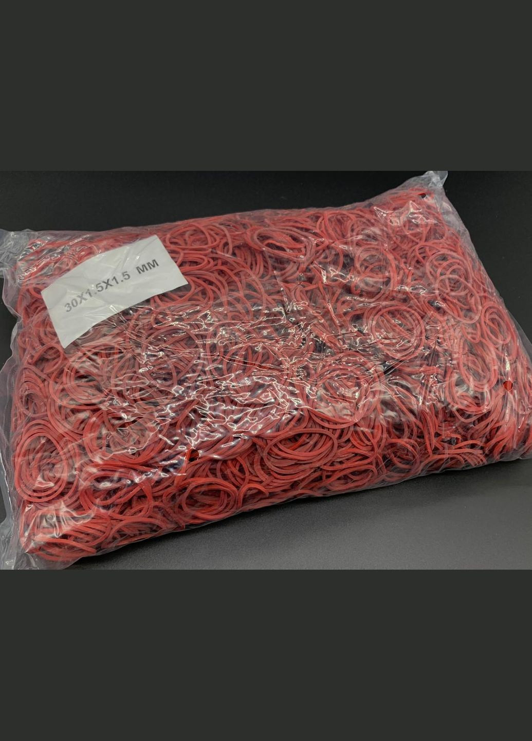 Резинки для денег канцелярские 30 х 1,5 х 1,5 мм красные 3756 шт в пакете HM furnitura (330604229)