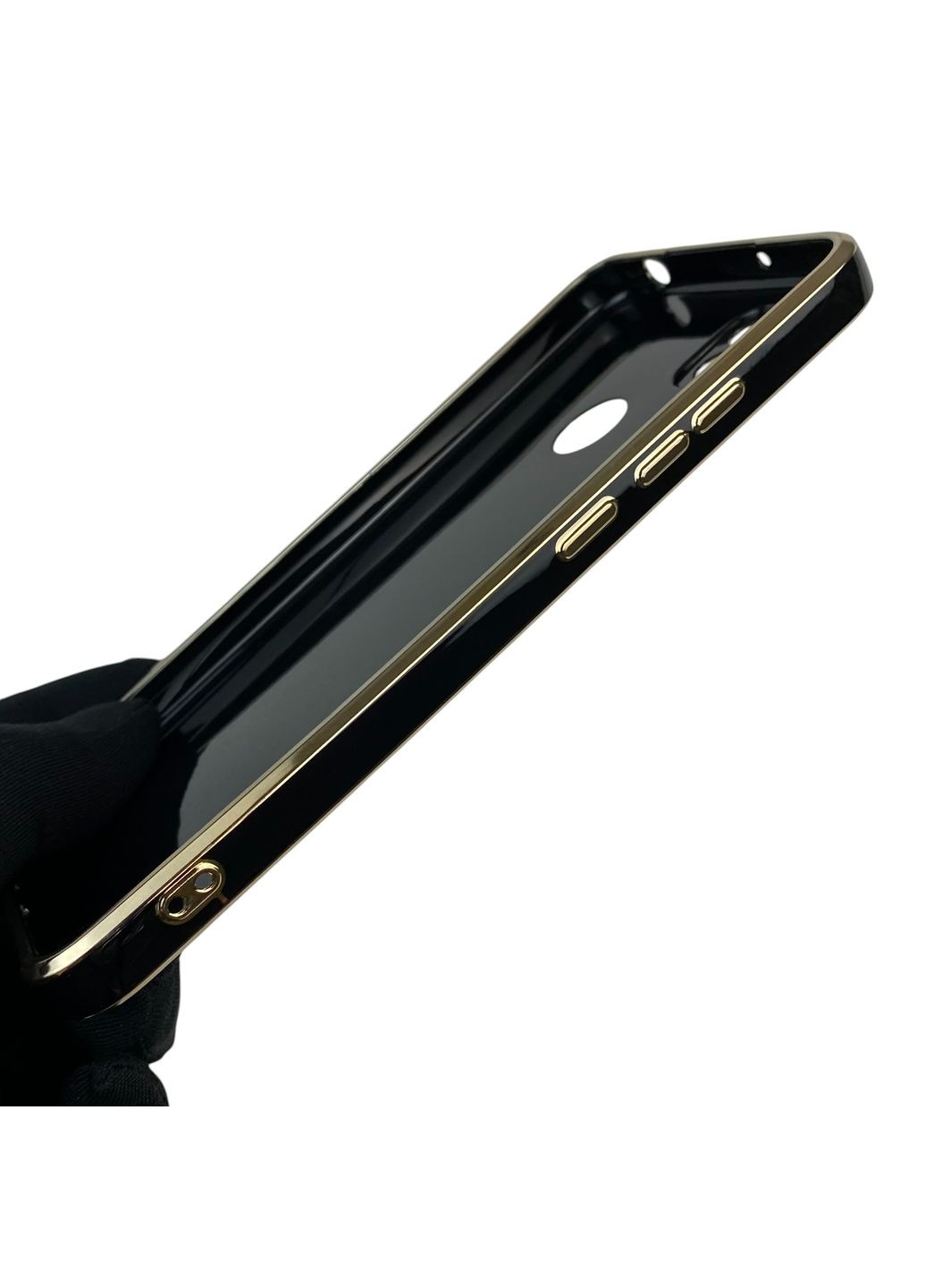 Чехол для Redmi 9C с защитой камеры с золотой окантовкой на сяоми редми 9с черный gs1 Xiaomi (366230420)