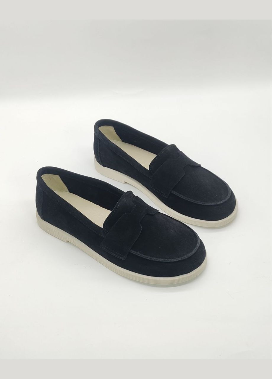 Черные женские анатомические слипоны/лоферы из замши. No Brand однотонные