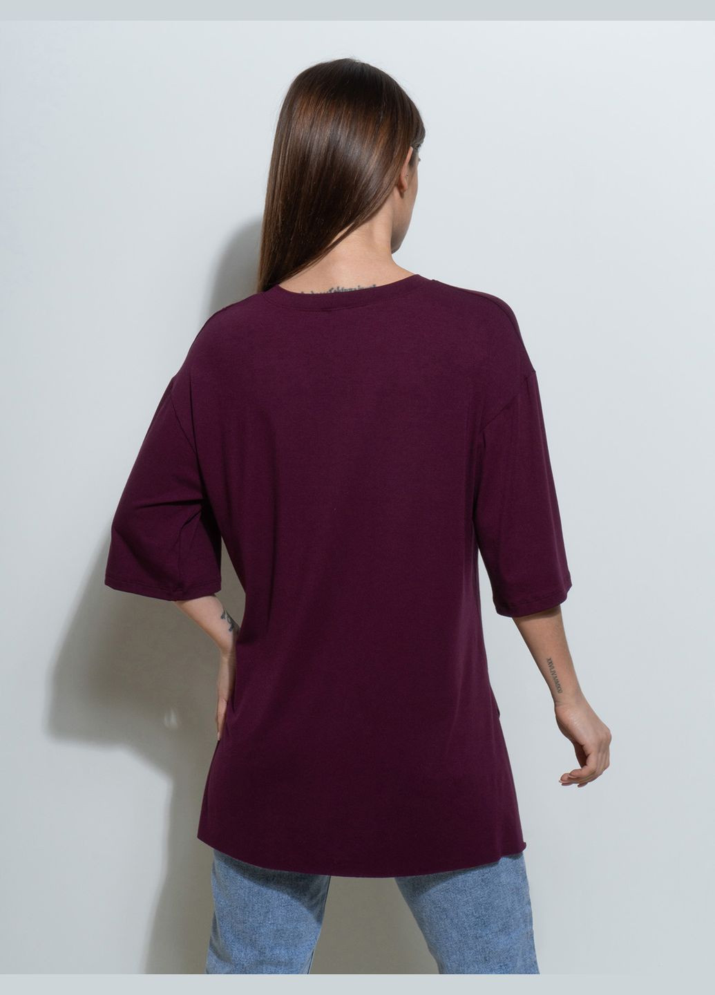 Фиолетовая летняя футболки ISSA PLUS 14495