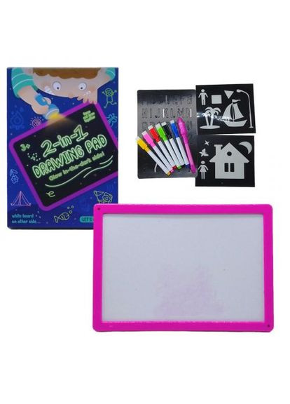 Дошка для малювання 2в1 (трафарети, маркери “пиши-стирай”) MIC (361425446)