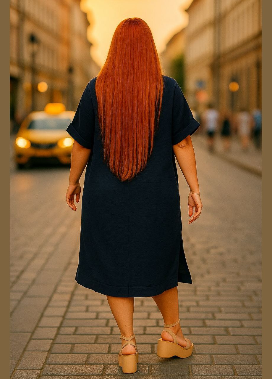 Темно-синя жіноча сукня Style Point однотонна