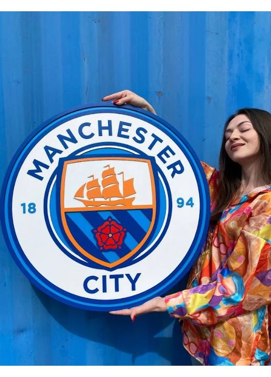 Деревянное панно Манчестер Сити Manchester City 70х70 см Decart (360612783)
