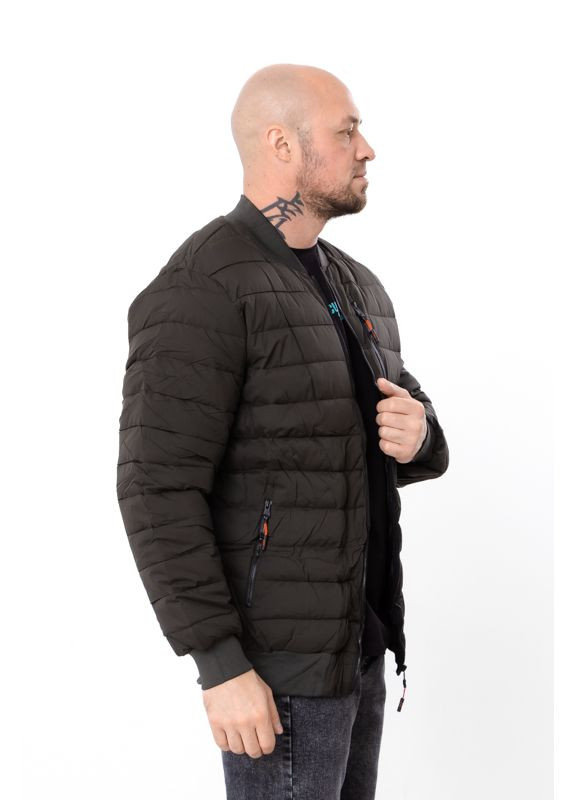 Оливкова (хакі) демісезонна демісезонна чоловіча куртка стьобана (плюс сайз) (p-18179) Носи своє