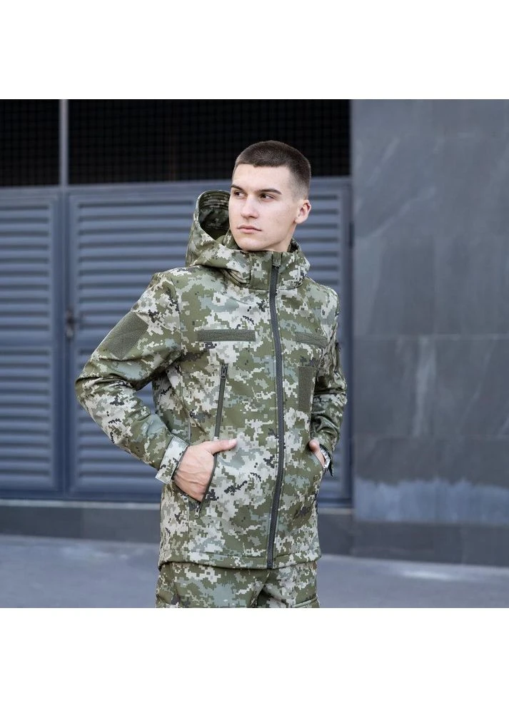 Куртка Демисезонная Soft Shell панели Velcro от 0 до +15 Пиксель No Brand (392688867)