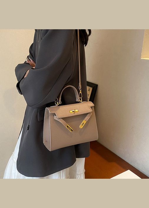 Женская сумка 6003 кросс-боди на ремешке бежевая No Brand (326487673)