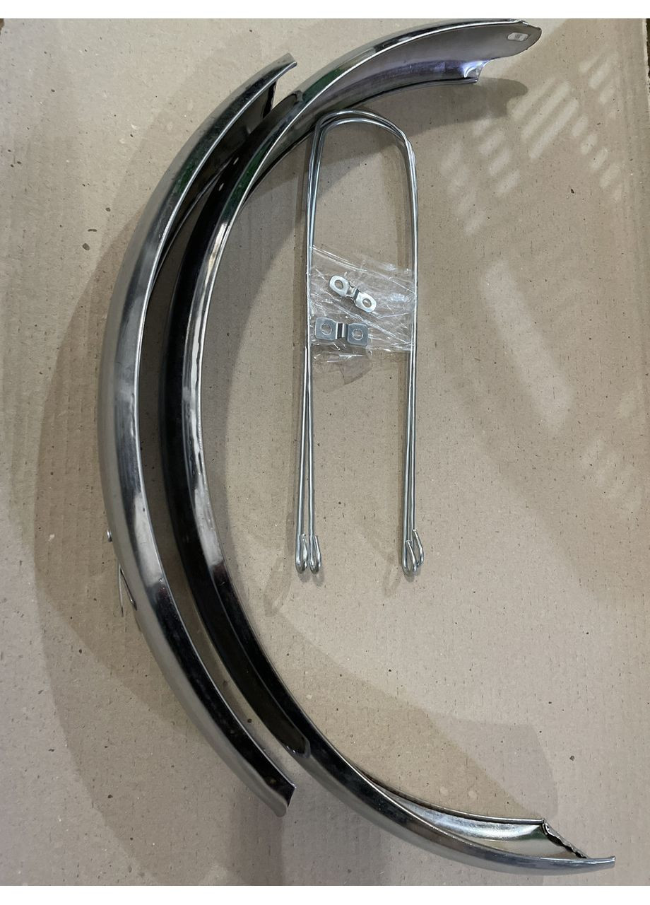 Крылья велосипедные (железные, хром, комплект перед+зад) (обед 20) YKX No Brand (370180007)