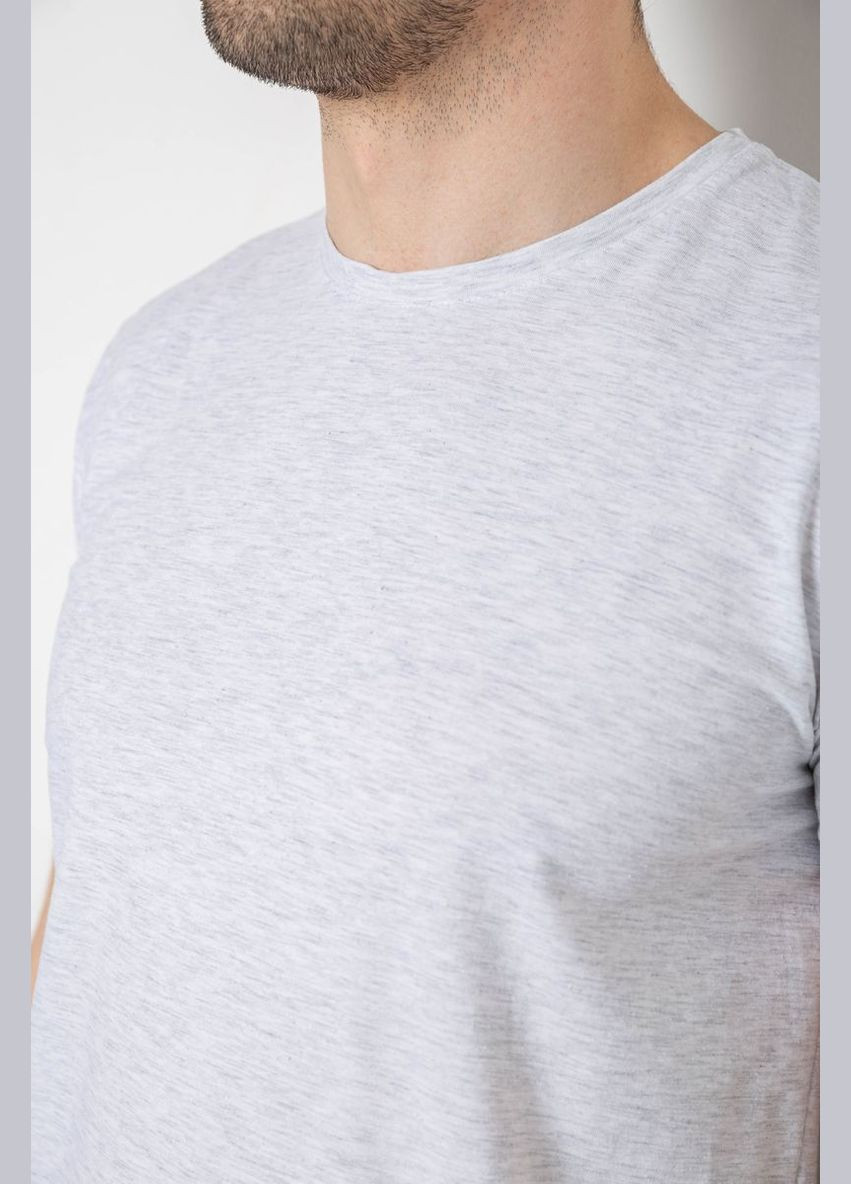 Светло-серая футболка мужская однотонная базовая серо-оливковая размер 4xl (sku_244r2410) с коротким рукавом No Brand